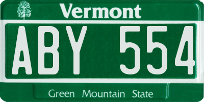 VT license plate ABY554