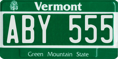 VT license plate ABY555