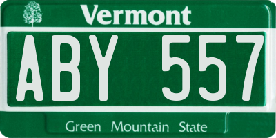VT license plate ABY557