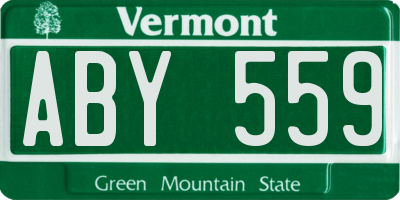 VT license plate ABY559