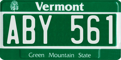 VT license plate ABY561