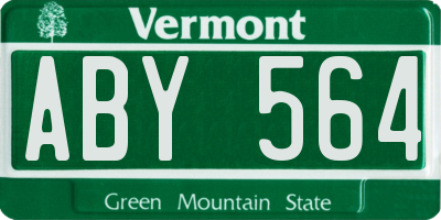 VT license plate ABY564