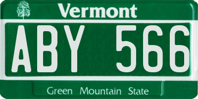VT license plate ABY566