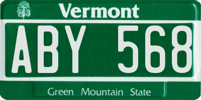 VT license plate ABY568