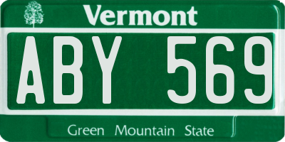 VT license plate ABY569