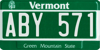 VT license plate ABY571