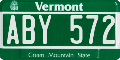 VT license plate ABY572