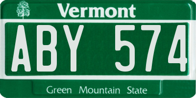 VT license plate ABY574