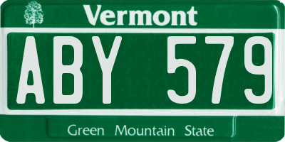 VT license plate ABY579