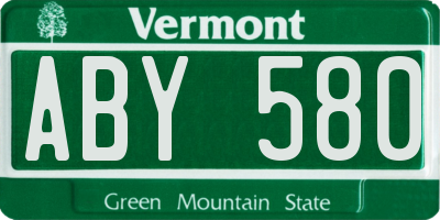 VT license plate ABY580