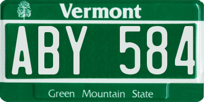 VT license plate ABY584