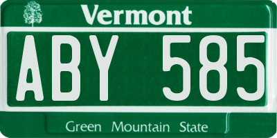 VT license plate ABY585