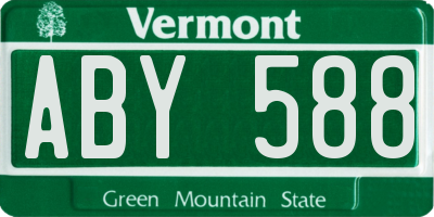 VT license plate ABY588