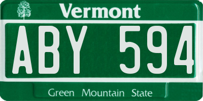 VT license plate ABY594