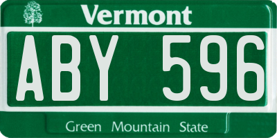 VT license plate ABY596