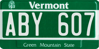 VT license plate ABY607