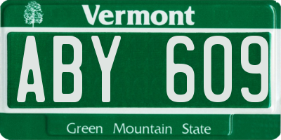 VT license plate ABY609