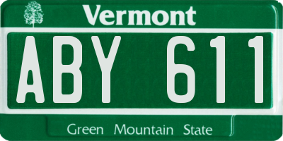 VT license plate ABY611