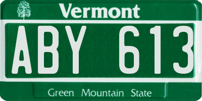 VT license plate ABY613