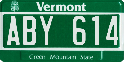 VT license plate ABY614