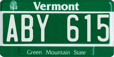 VT license plate ABY615