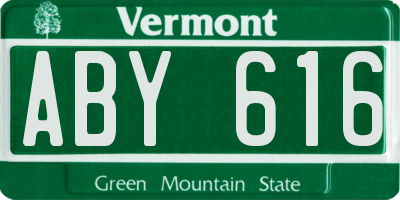 VT license plate ABY616