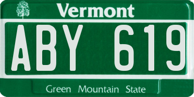 VT license plate ABY619