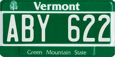 VT license plate ABY622