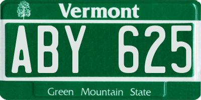 VT license plate ABY625