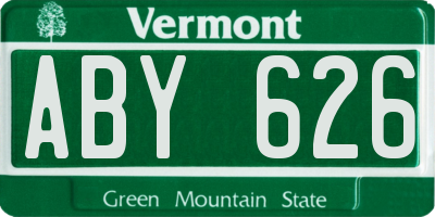 VT license plate ABY626
