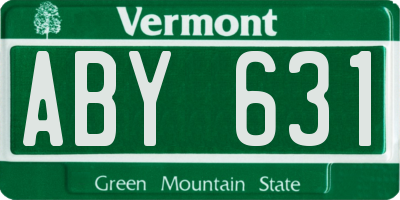 VT license plate ABY631