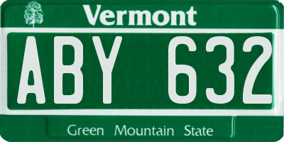 VT license plate ABY632