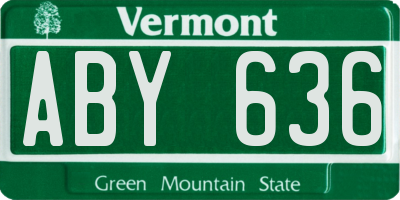 VT license plate ABY636