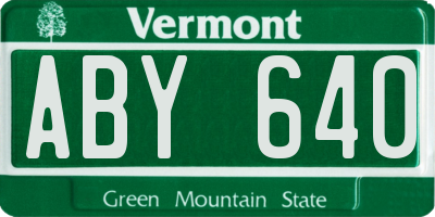 VT license plate ABY640