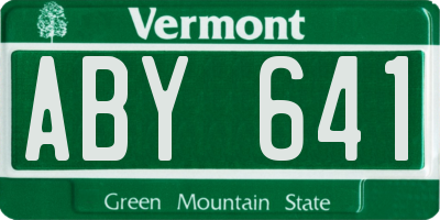 VT license plate ABY641