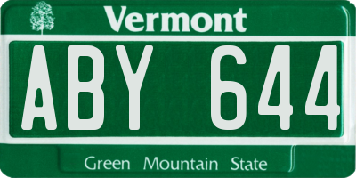 VT license plate ABY644
