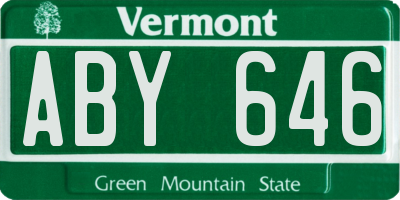 VT license plate ABY646