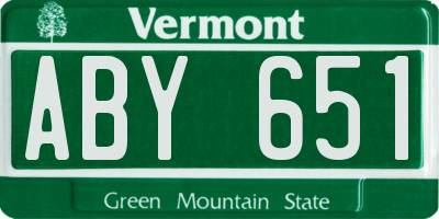 VT license plate ABY651