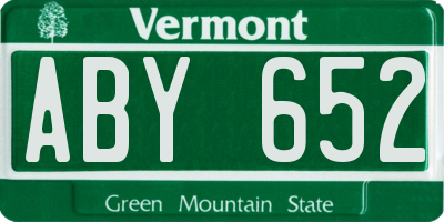 VT license plate ABY652