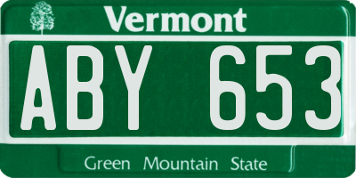 VT license plate ABY653