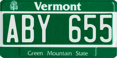 VT license plate ABY655