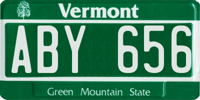 VT license plate ABY656