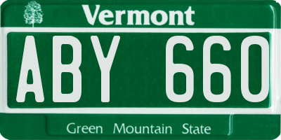 VT license plate ABY660