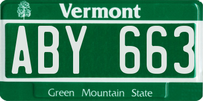 VT license plate ABY663