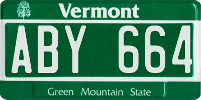VT license plate ABY664