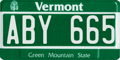 VT license plate ABY665
