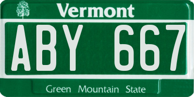 VT license plate ABY667