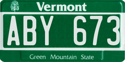 VT license plate ABY673