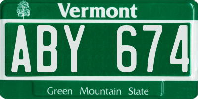 VT license plate ABY674
