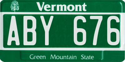 VT license plate ABY676
